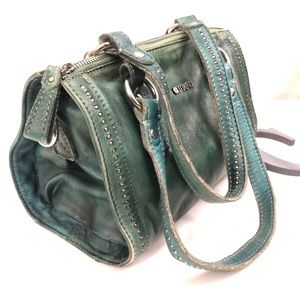 OLD TREND Leather Barrel Satchel Handbag